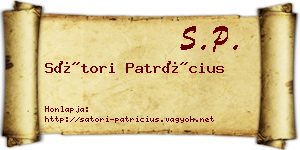 Sátori Patrícius névjegykártya